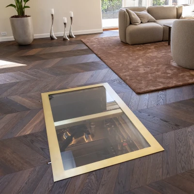 Vinorage Porta in vetro per cantina - 800x1500mm - ottone