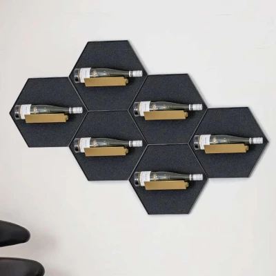 Portabottiglie per 1 bottiglia su pannello acustico