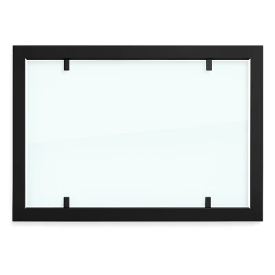 Cornice per Foco Two 800 con vetro di sicurezza integrale | Acquista Foco Fires qui Cornice esterna in acciaio nero con vetro integrale per camini a bioetanolo Foco Two 800.