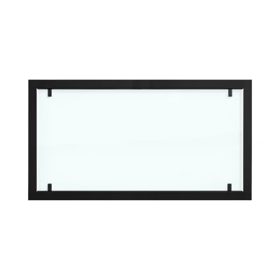 Cornice per Foco Two 1100 con vetro di sicurezza integrale | Acquista Foco Fires qui Cornice esterna in acciaio nero con vetro integrale per camini a bioetanolo Foco Two 1100.