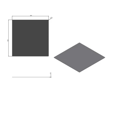 Piastra rettangolare in acciaio 80 x 80 cm | Accessori Biocamini Piastra rettangolare in acciaio nero per camini bioetanolo 80 x 80 cm