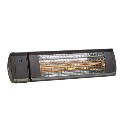 HEAT1 Eco High-line 2000W - Riscaldatore da esterno Riscaldatore Eco High-line 2000W nero montato a parete per spazi esterni