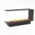 Foco Myst Room Divider 1200 - Camino a vapore trifacciale nero da incasso
